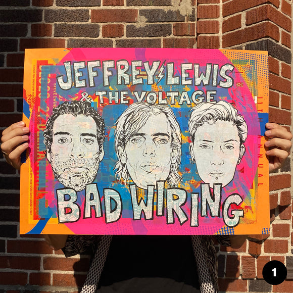 Screenprinted test print Jeffrey Lewis & The Voltage Poster (each unique, signed)
